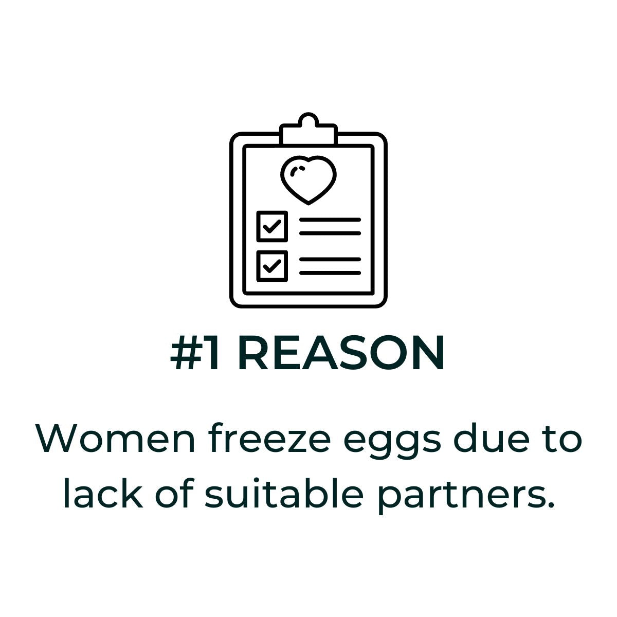 Icon symbolizing that the number one reason to freeze eggs is a lack of suitable partners, by Fyrce Care