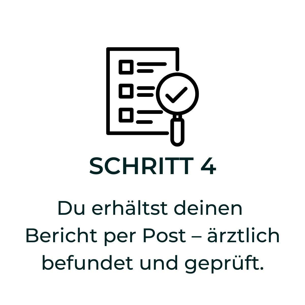 Schritt 4: Erhalte deinen ärztlich geprüften Bericht per Post