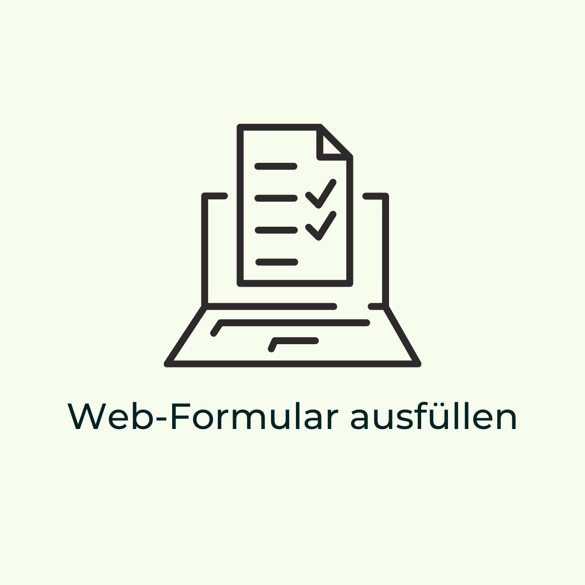 Symbol eines Laptops mit einem Formular darauf, das ausgefüllt wird, als Hinweis auf das einfache Ausfüllen von Web-Formularen.